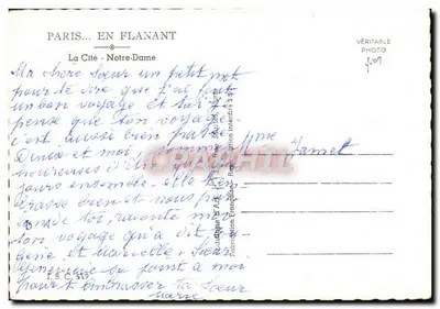 Notre-Dame de Paris — vue depuis la Seine — éditeur J. Von — n° 2579 — Verso