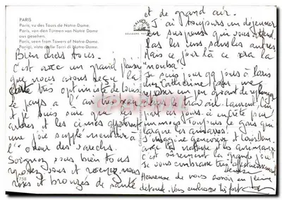 Paris visto das Torres de Notre-Dame — Editor: Couleurs Naturelles, n°758 — Verso