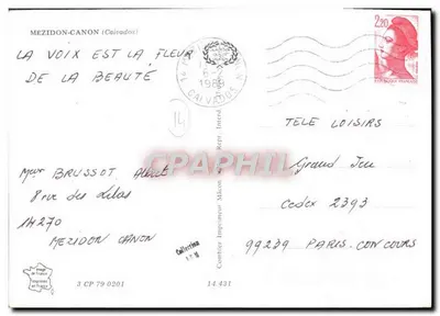 Mezidon — vista geral — Impressor Combier — Verso