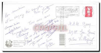 Bilhete postal moderno Saint Barthelemy — Verso