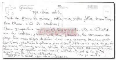 Guadeloupe — tropischer Landschaft und Cocktail — Rückseite