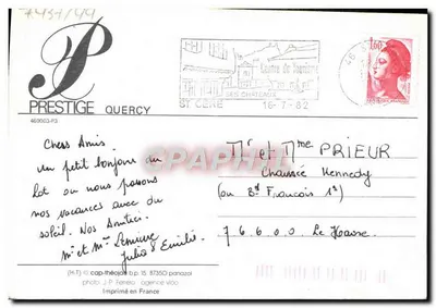 Truffes noires — collection — Prestige Quercy n° 469003-P3 — Verso