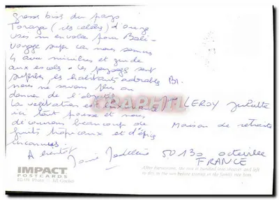 Tana Toraja, Sulawesi — paisagem de arroz — Impact Postcards EC-179 — Verso