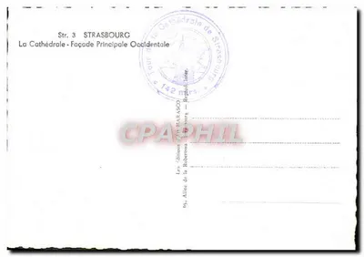 Katedra w Strasburgu — Façada zachodnia — Wydawnictwo Art Marasco — Rewers