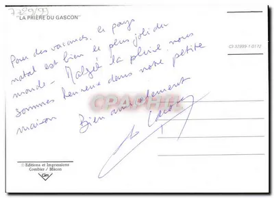 A Oração do Gascon — Edições e Impressões Combier / Mâcon — n° C3 32999-1-0172 — Verso
