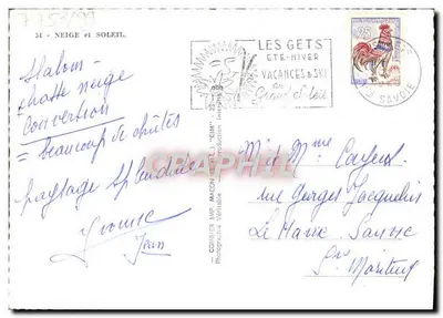 Les Gets - Verão-Inverno - Neve e Sol — Combier Imp. Macon (CIM) n°54 — Verso