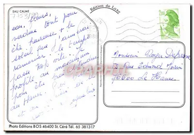 Jezioro otoczone lasem — kwiaty digitale i achillée — Photo Editions BOS — Rewers