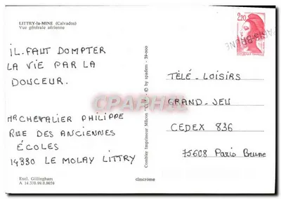 LITTRY-LA-MINE (Calvados) — Algemene luchtfoto — Drukker Combier Mâcon — Achterkant