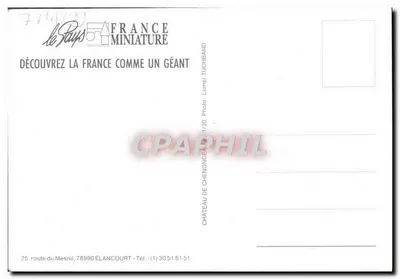 Castelo de Château como um gigante — editor Le Pays Miniature, n° 7741/99 — Verso