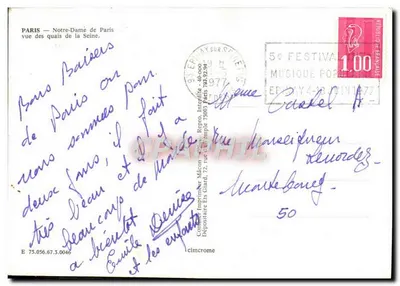 Notre-Dame w Paryżu — widok z brzegów Seiny — Drukarnia Mâcon — Rewers