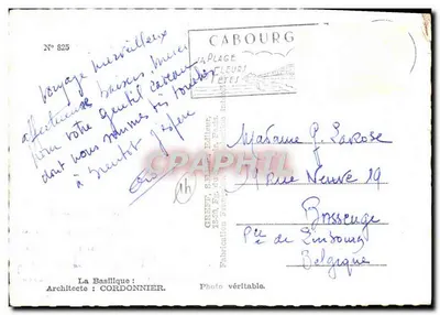 Souvenir de la Côte Fleurie — Lieux de la Baïlique et plages — éditeur GRANT, S. Basilière, Paris — Verso