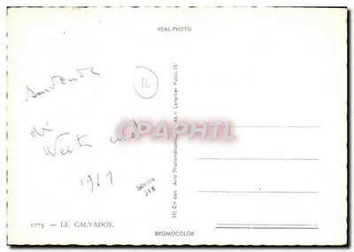 Calvados — Cartão postal panorâmico com mapa do departamento — editor JRM — Verso