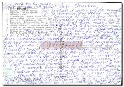 Calvados — Carte postale touristique avec carte détaillée et photos de lieux — Éditeur Cimcolor — Achterkant
