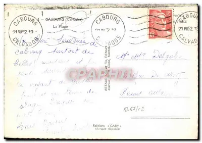 Cabourg — A Praia — Editor Caby — Verso