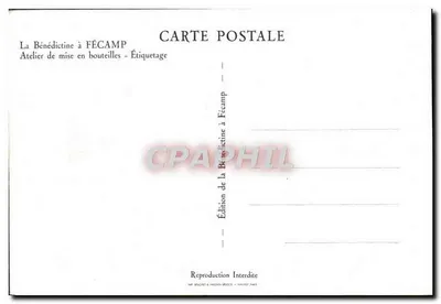 La Bénédictine w FÉCAMP — Zakład wypełniania butelek — Wydanie La Bénédictine w Fécamp — Rewers