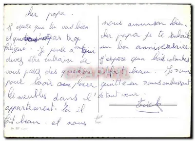 Bouquet de roses — carte d'anniversaire — éditeur Alice Super, n° 207 — Verso