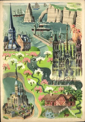 Bilhete postal moderno Normandie