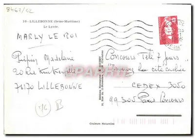 O Liceu de Lillebonne — Editor Emy — n° 8467/02 — Verso