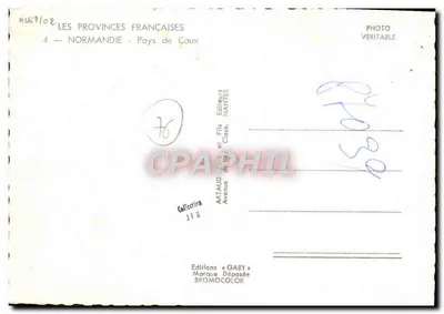 Normandie — Pays de Caux — Artaud et Fils, Nantes — Rewers