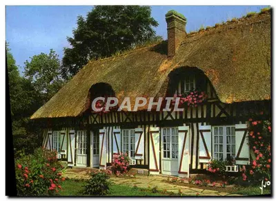Chaumière normande — avec roses — Éditions d'art S.P.A.D.E.M.