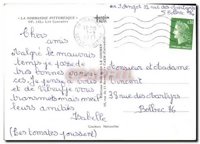 As Cataratas — A Normandia pitoresca — Edições Normandas LE GOUBEY — Verso