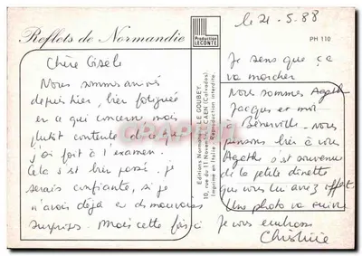 Janela florida de uma casa normanda — Editor Emy, série 'Reflets de Normandie' — n° PH 110 — Verso