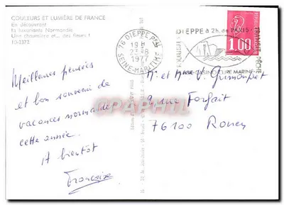 Normandzka chałupka — z kwitnącym ogródkiem — Wydawnictwo Jean Jourda - 76100 Rouen — Rewers