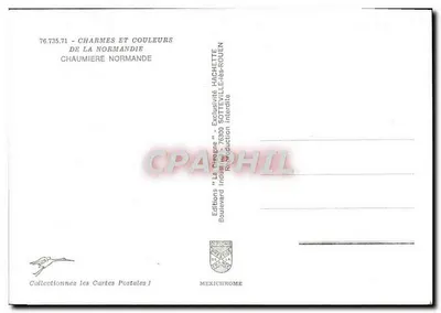 Chaumière normandzka — Chaumière normandzka — Wydawnictwo 'La Criogne' Hachette, Sotteville-lès-Rouen — Rewers