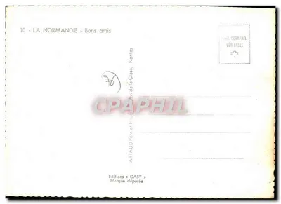 Dzieci i zwierzęta w krajobrazie normandzkim — motyw pastoralny — wydawca Gaby, n°10 — Rewers