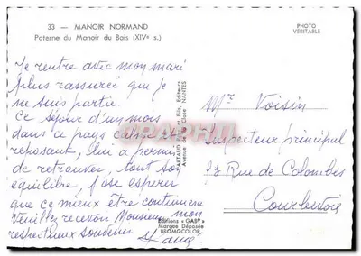 Manoir Normand — Poterne du Manoir du Bais (XIVe s.) — Éditions Gaby — Rewers