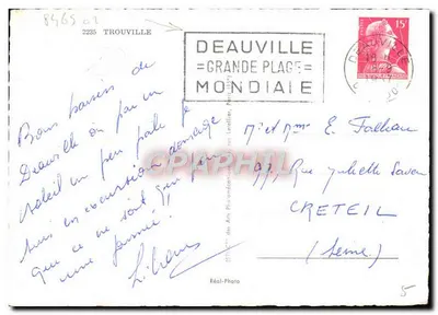 Trouville — Lembrança de Trouville — Graphil — Verso