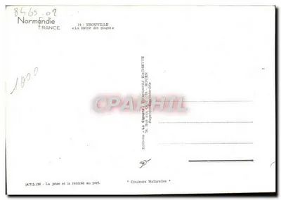 TROUVILLE - A doca e a entrada no porto — Edições « La Cigogne » — Verso