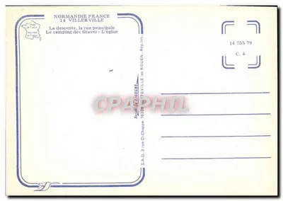 Villerville — Pamiątka z Villerville — Wydawca La Cigogne, Rouen — Rewers