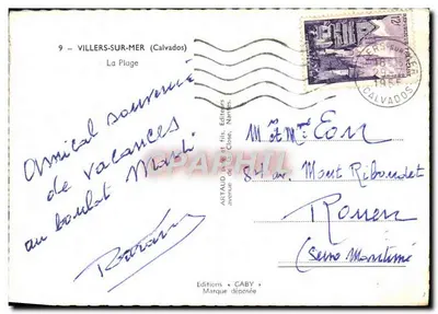 Villers-sur-Mer — vue de la plage et de la promenade — éditeur ARTAUD et fils, Nantes — Verso