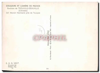Zamek z kolumnami i wieżą stożkową — ok. Trouville-Deauville (Calvados) — J. JON — Rewers