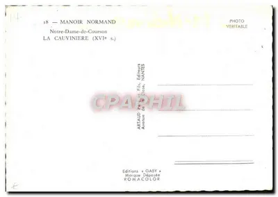 Château Normando — Notre-Dame-de-Courson (século XVI) — Artaud Frères, Nantes — Verso