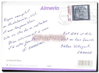 Costa de Almería — visão aérea — Triangle Postals, n° 126.8 — Verso