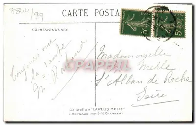 Sala de J.-J. Rousseau — Les Charmettes — Editor Reynaud, n° 583 — Verso