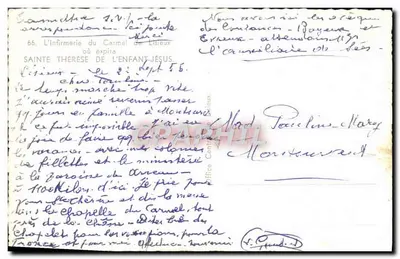 Quarto de uma enfermaria — A Enfermaria do Carmelo de Lisieux — editor não visível — Verso