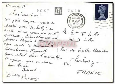 Fowey z Polruan — widok panoramiczny portu — C 566 — Rewers