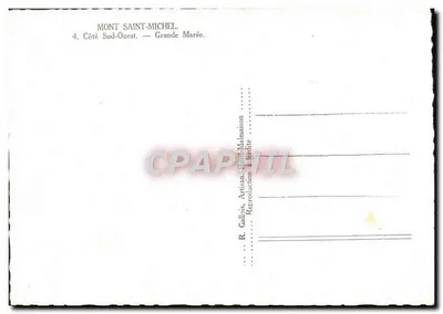 Monte Saint-Michel — Lado Sureste — Gran Marea — R. Gallois, Artesano, Rue de Malmaison — Reverso