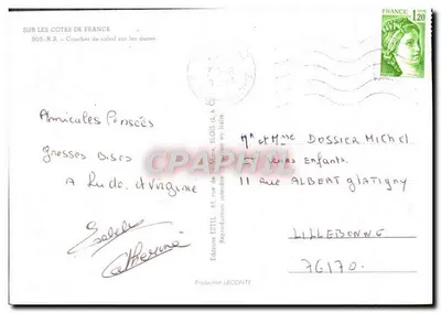 Pôr do sol sobre as dunas — Nas Costas da França — Éditions ESTEL — Verso