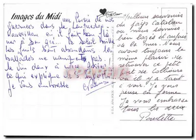 Roussillon — widok malowniczy z schodami i kwiatami — Widoki z południa — Rewers