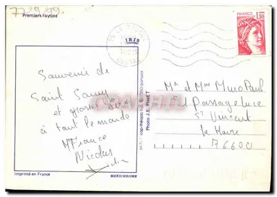 Primeiros raios — Saint-Sauveur e grandes florestas — Foto J.E. PINET — Verso