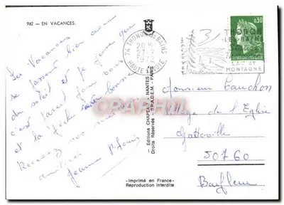 Pescador sobre rocha — Thonon-les-Bains — Edições P. Louis — Verso
