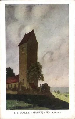 Torre da igreja de Illfurt - Alsácia — J. J. Waltz (Hansi) — edição P. J. Gallais