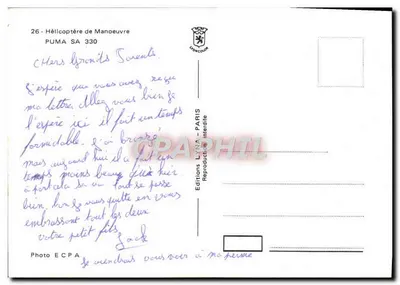 Helicóptero de Manobra — PUMA SA 330 — Edições LYNAA — Verso