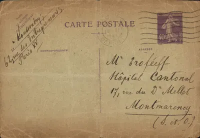 Bilhete Postal Antigo Semeuse 40c para M Trofeef Montmorency