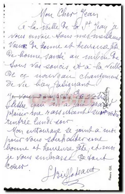 Arranjo de tulipas e pêssegos — Boa Festa — Fleurs GIL — Verso