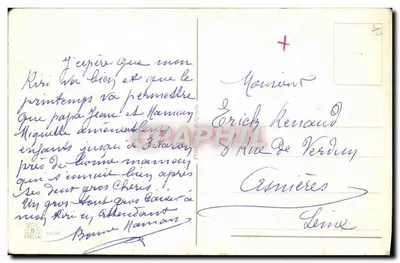 Nowoczesna pocztówka Życzę Wesołych Wielkanocnych Świąt Kwiaty — Rewers